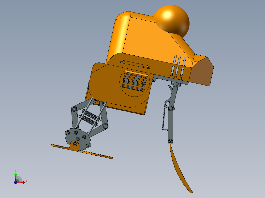 仿生青蛙结构前视图