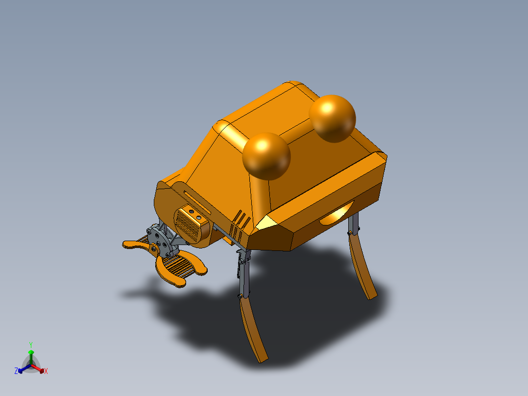 仿生青蛙结构正等轴测图