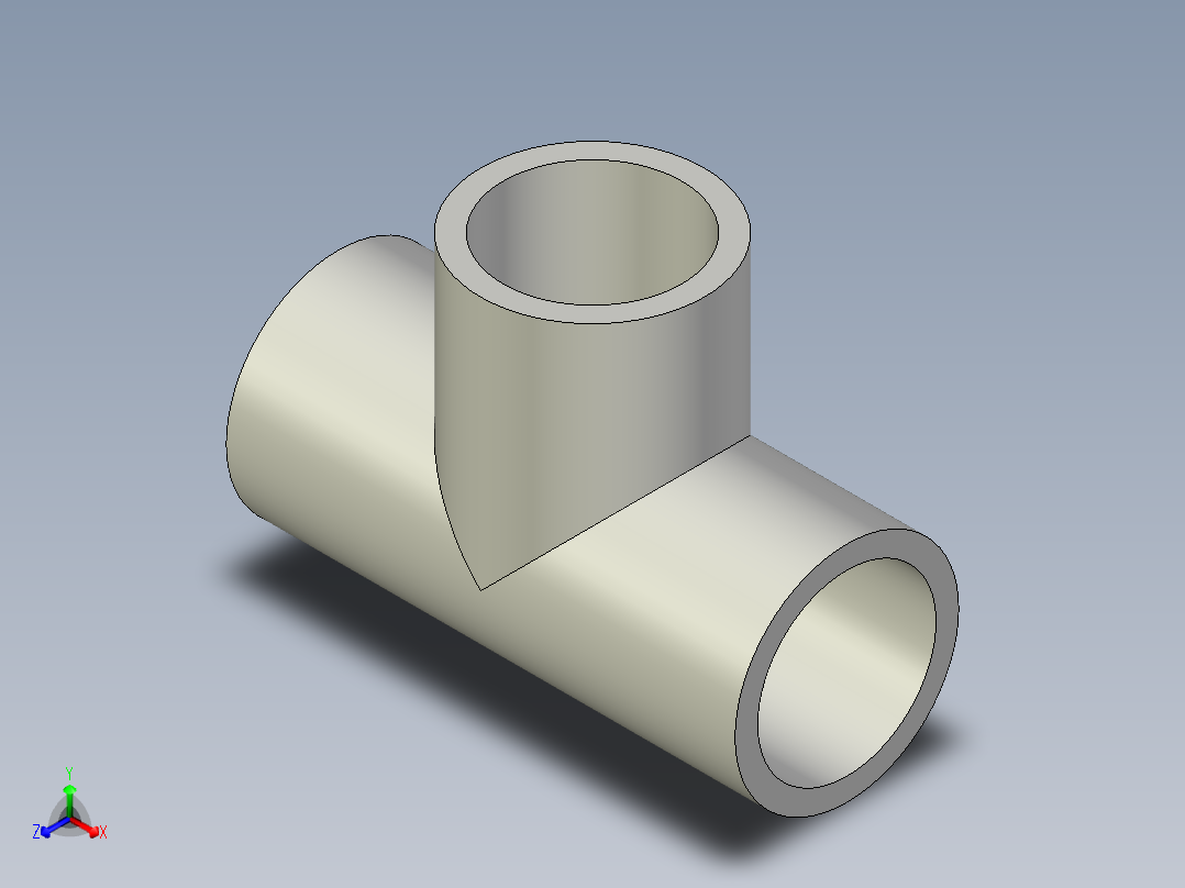 B3004350-等径三通 1英寸主视图