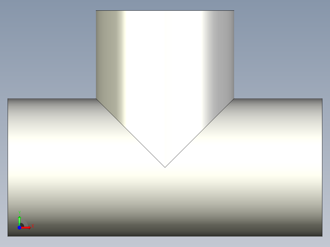 B3004350-等径三通 1英寸前视图