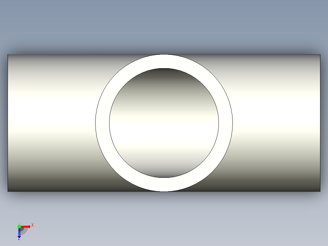 B3004350-等径三通 1英寸俯视图