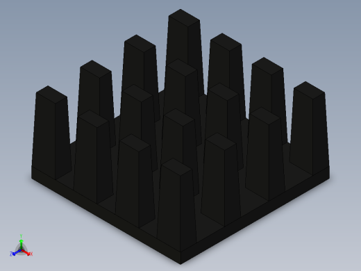 适用于raspberry pi 13的黑色铝制散热器正等轴测缩略图