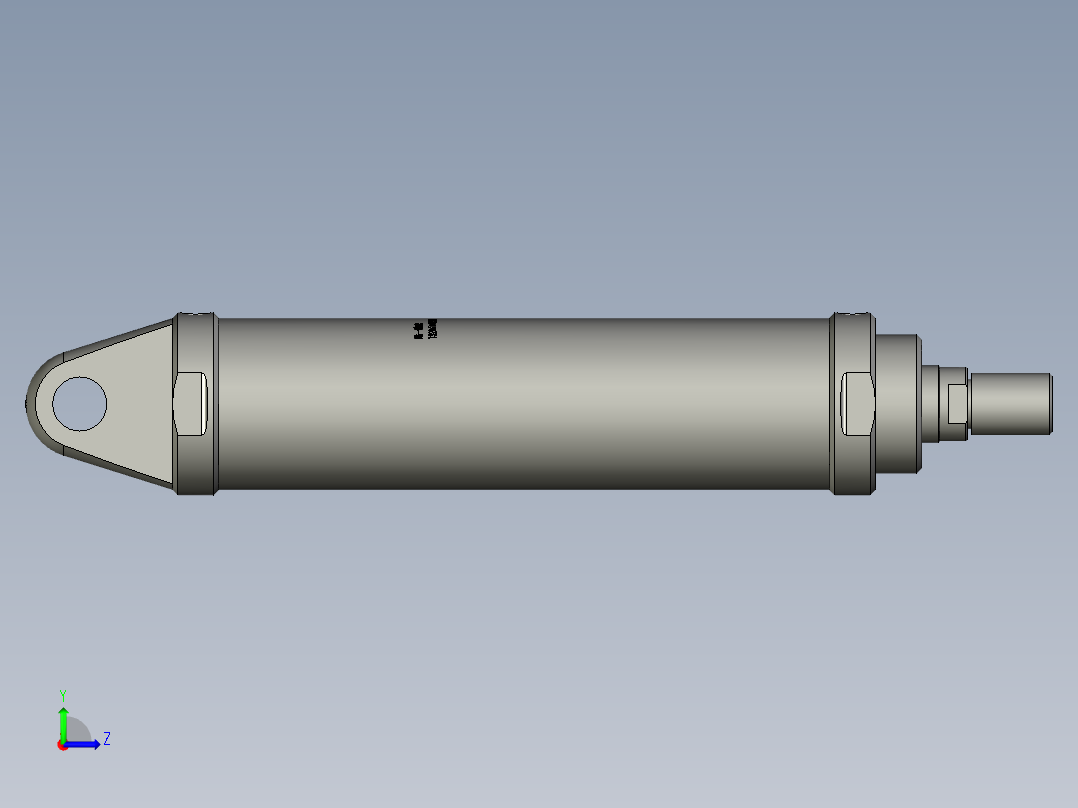 ROB-CA单耳环型中低压油缸ROB-100300-CA左视图