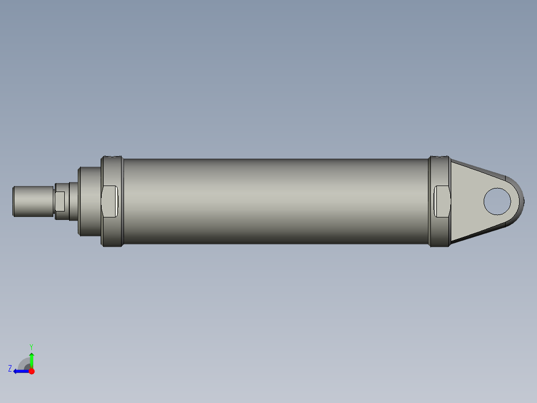 ROB-CA单耳环型中低压油缸ROB-100300-CA右视图