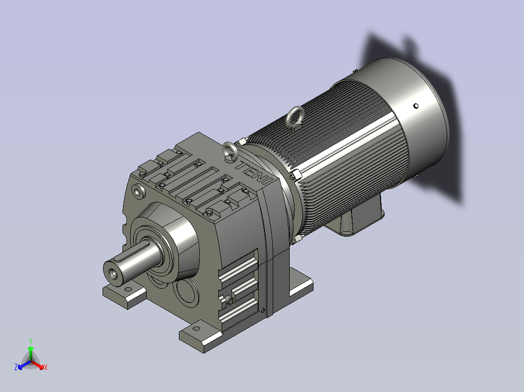R137底脚轴伸式安装斜齿轮减速机R137-Y22-4P-180L-M1-90主视图
