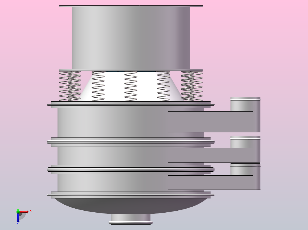 旋振筛3D模型俯视图