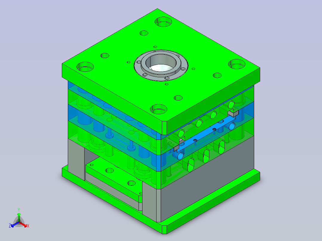 塑料椅脚配件模具设计主视图