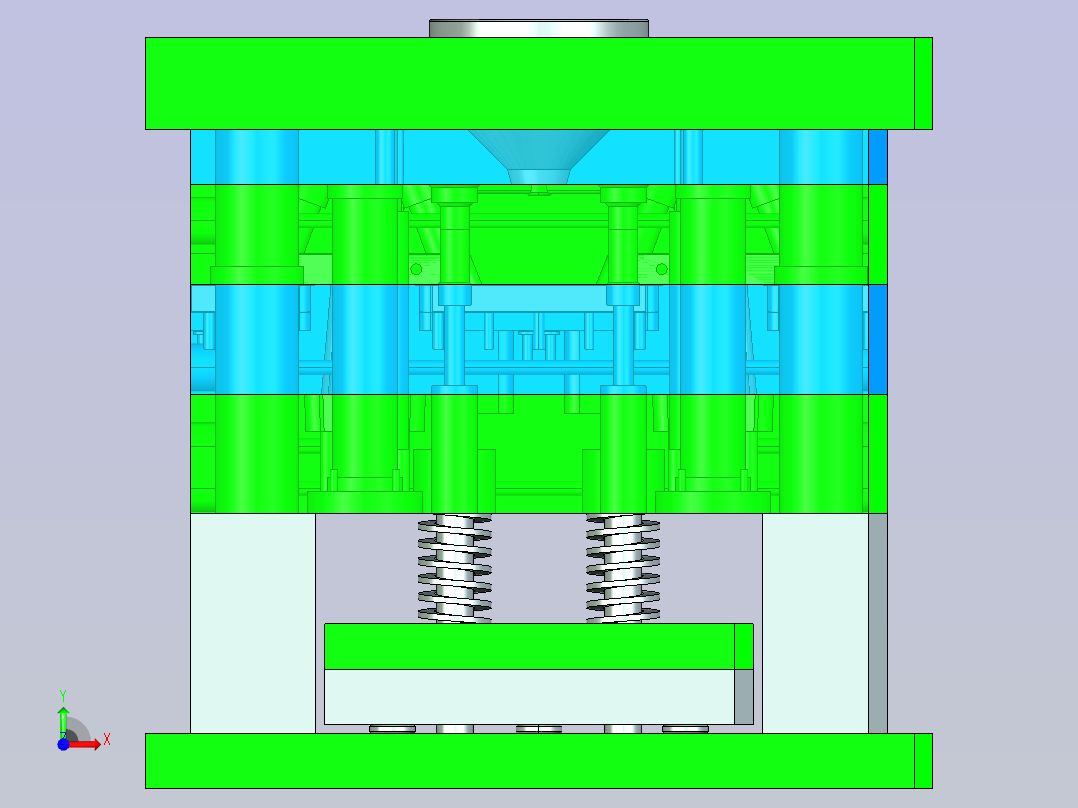 塑料椅脚配件模具设计前视图