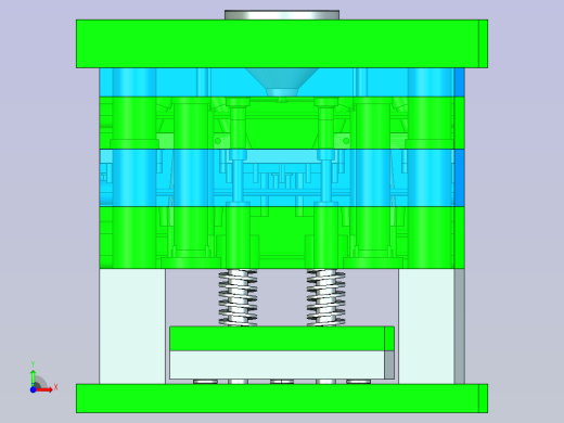 塑料椅脚配件模具设计前视缩略图