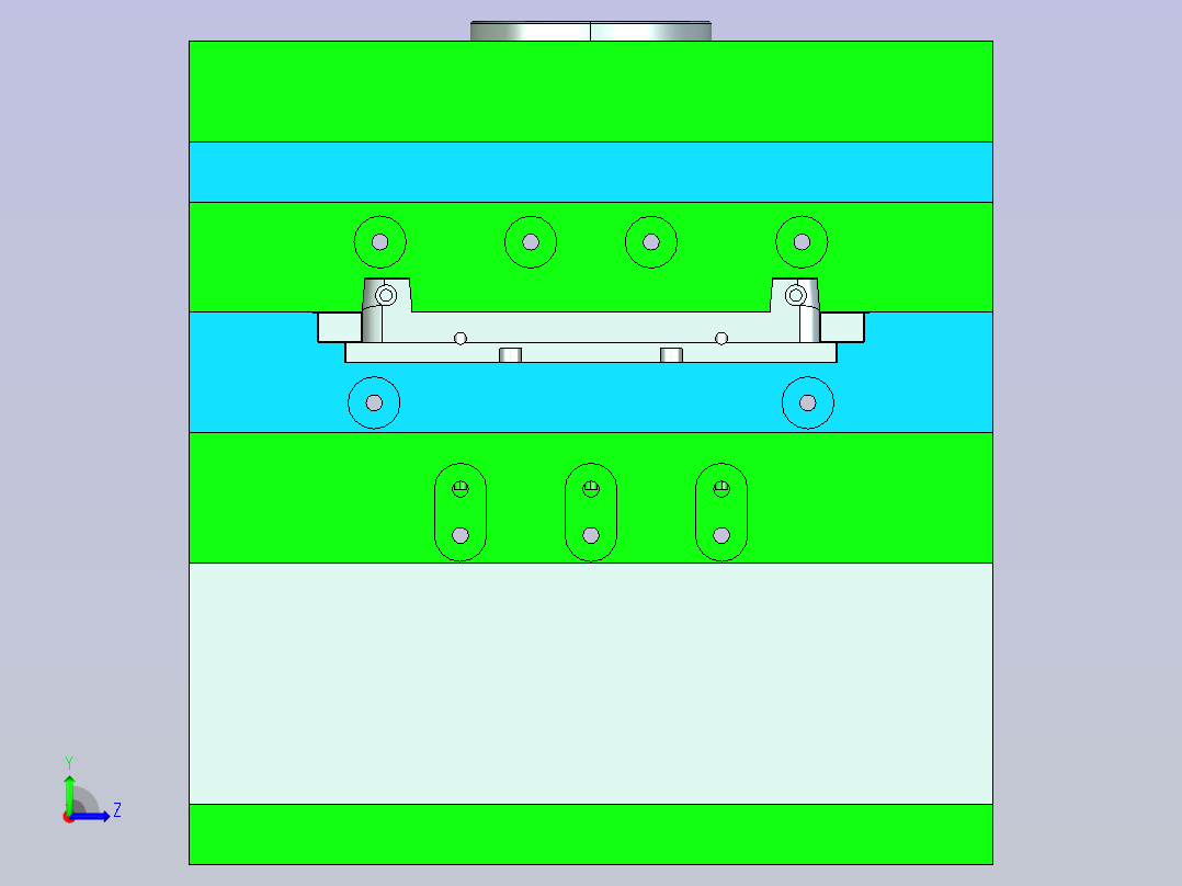 塑料椅脚配件模具设计左视图