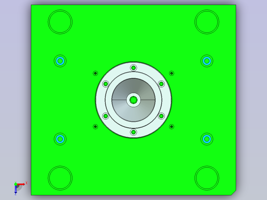 塑料椅脚配件模具设计俯视图
