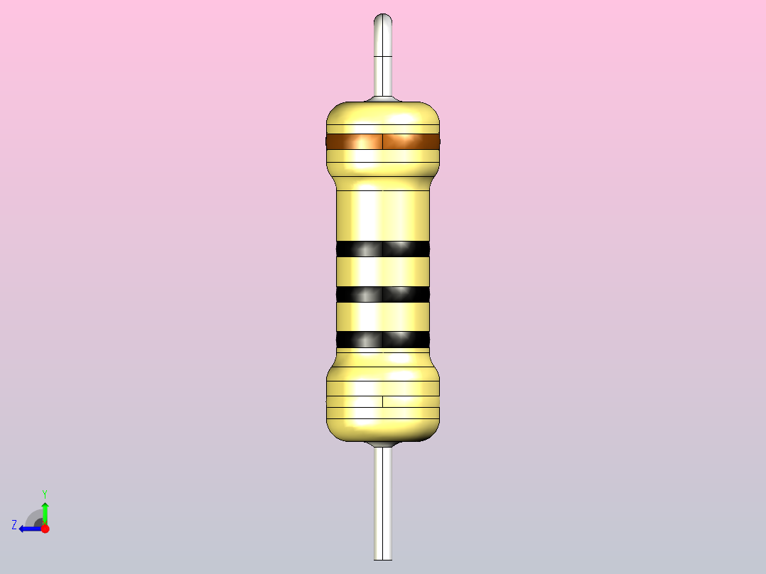 电阻器组RES_AV_2W_125mil_0R_5%右视图