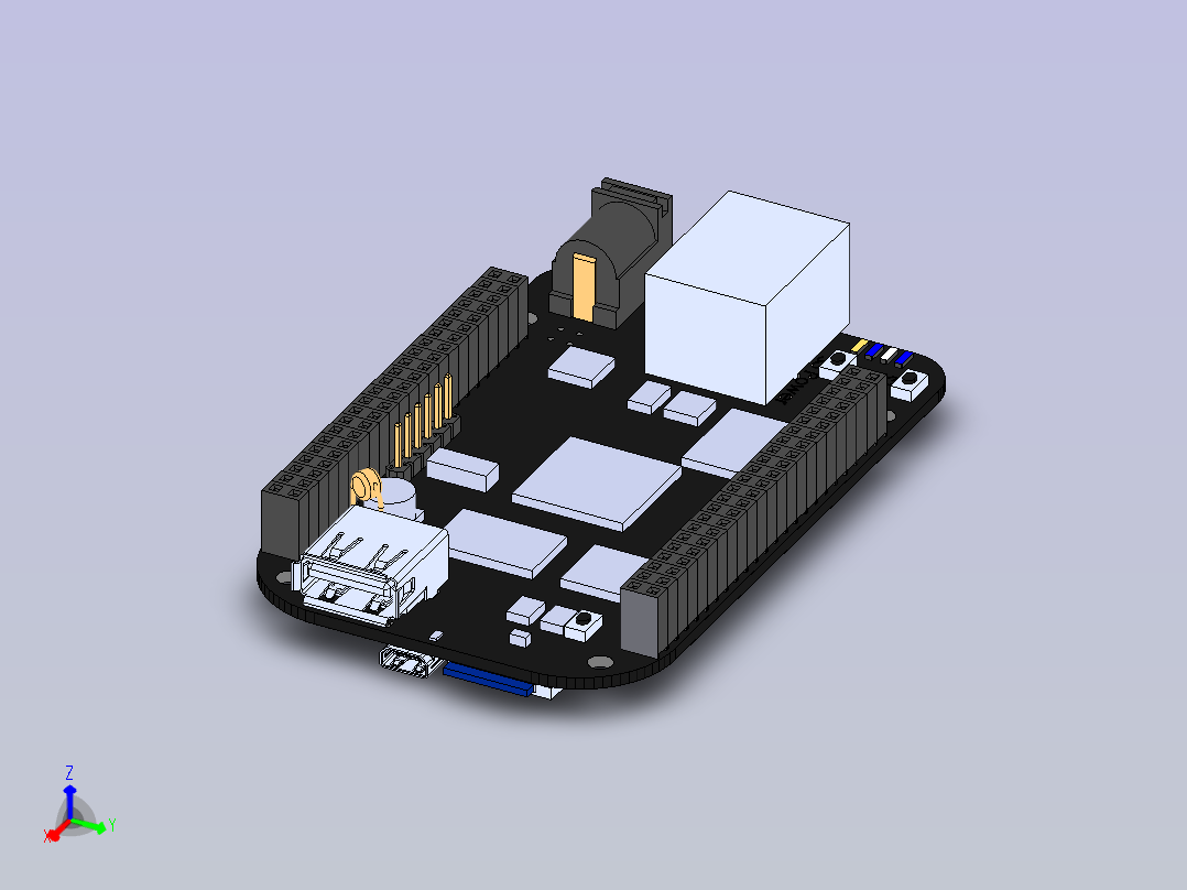 BeagleBone Black 微控制器主视图