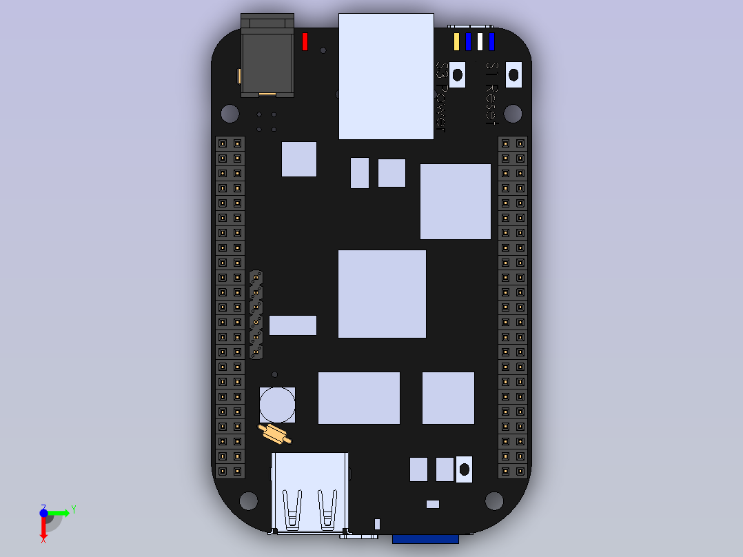 BeagleBone Black 微控制器俯视图