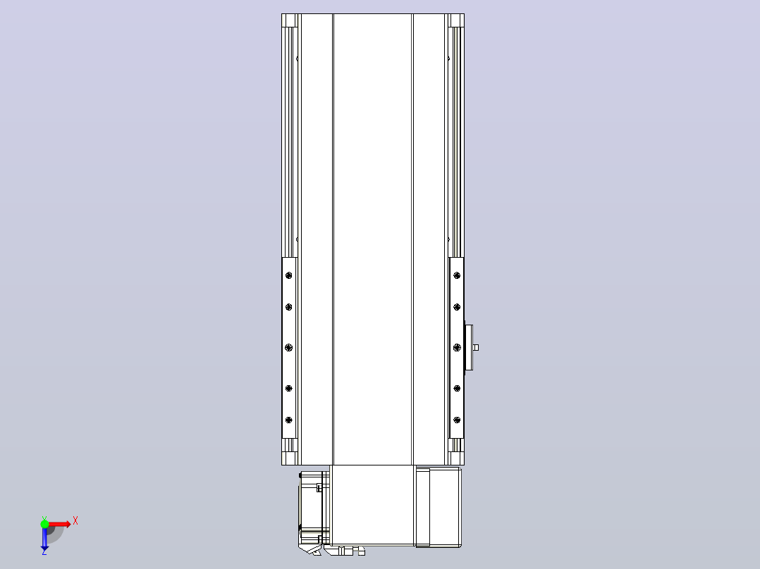 皮带直线轴半封闭可选导轨TPA-HNB-202D-140-L150-RP-Y-P75-N3俯视图