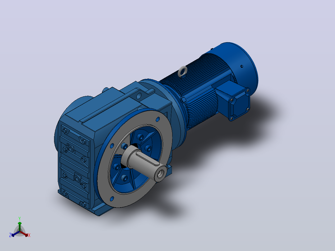 KF87法兰轴伸式安装螺旋锥齿轮减速机KF87-YV1.1-6P-174.99-M1-0°-A主视图