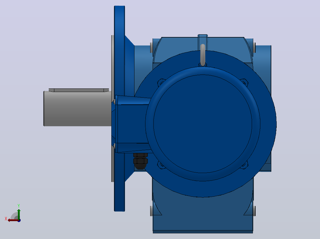 KF87法兰轴伸式安装螺旋锥齿轮减速机KF87-YV1.1-6P-174.99-M1-0°-A后视图
