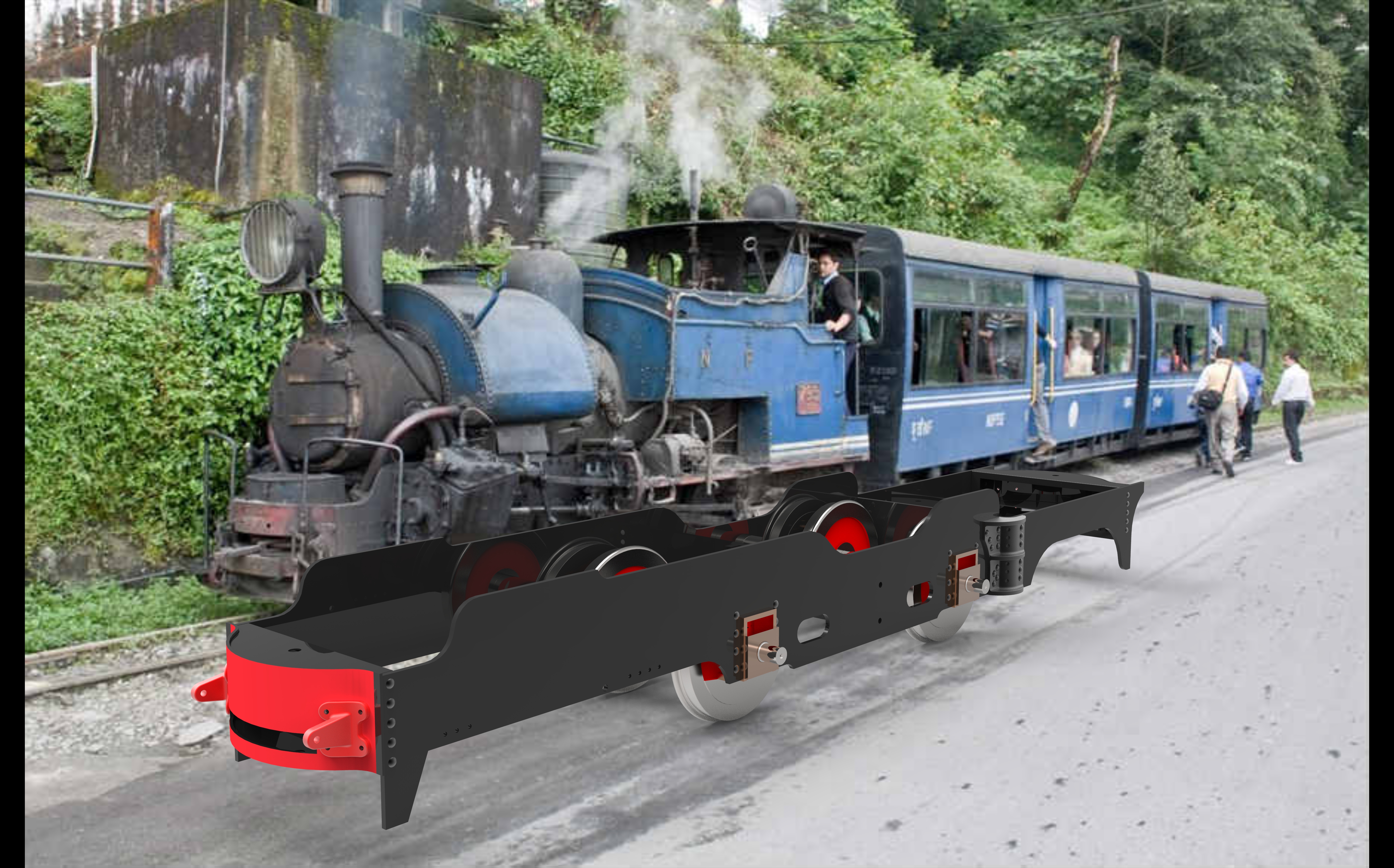 大吉岭B级0-4-0坦克机车-框架
