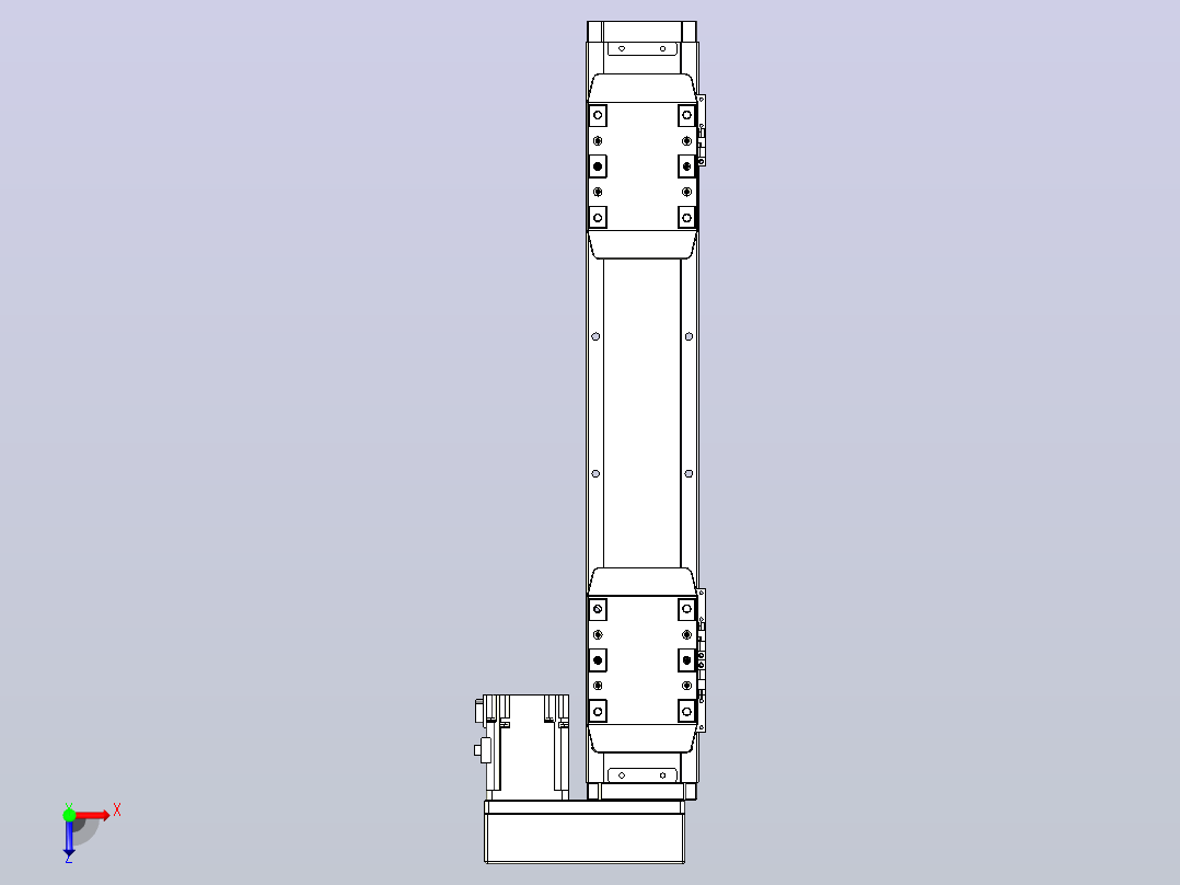 滚珠丝杠线性轴TPA-GCRS-80-1610C-L75-MR-M20-N3俯视图