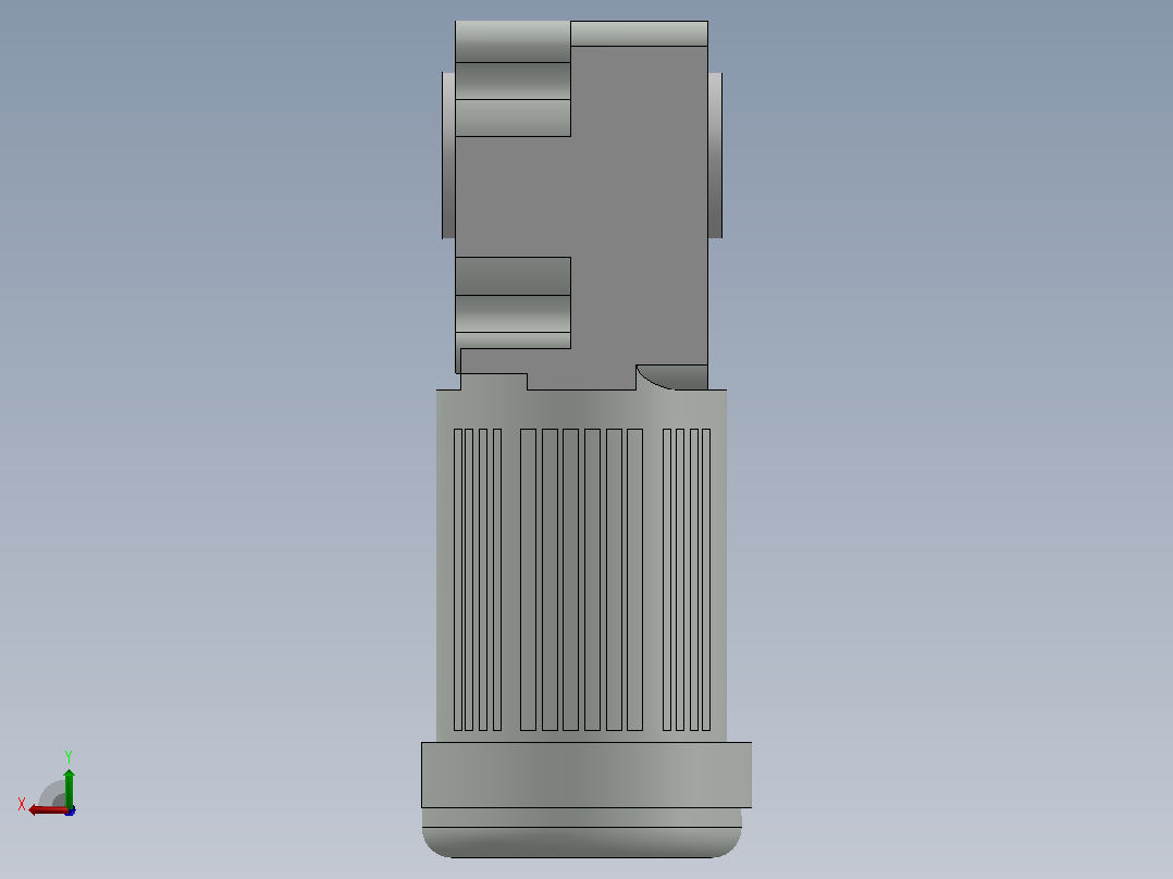 减速电机 ZSF3-25H20-200S三维模型后视图