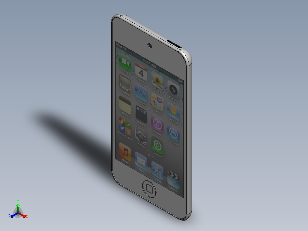 苹果iPod Touch -银色正等轴测图