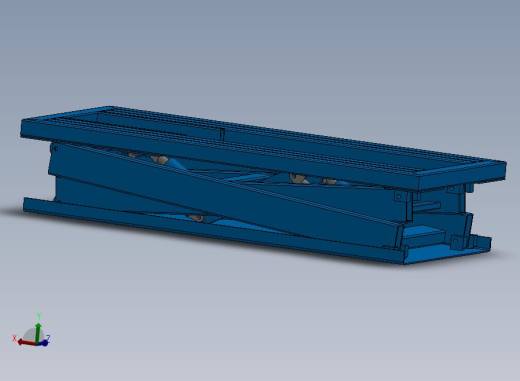 普通四缸液压升降台3D模型图纸 Solidworks设计 附STEP格式