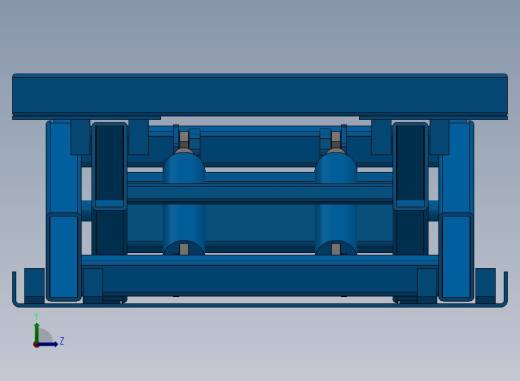 普通四缸液压升降台3D模型图纸 Solidworks设计 附STEP格式左视缩略图