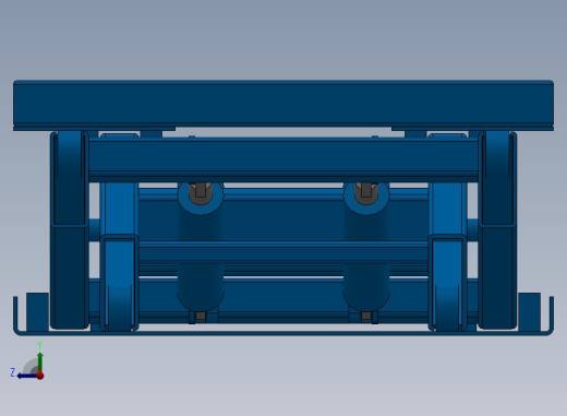 普通四缸液压升降台3D模型图纸 Solidworks设计 附STEP格式右视缩略图