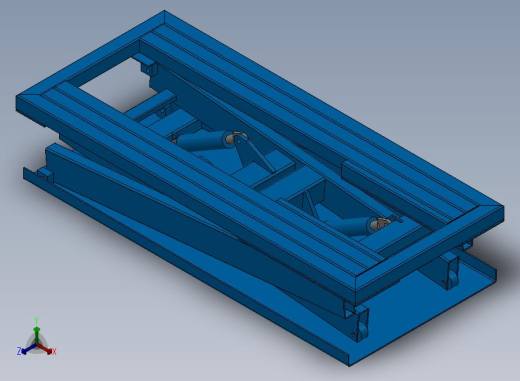 普通四缸液压升降台3D模型图纸 Solidworks设计 附STEP格式正等轴测缩略图