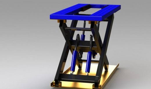 普通四缸液压升降台3D模型图纸 Solidworks设计 附STEP格式缩略图
