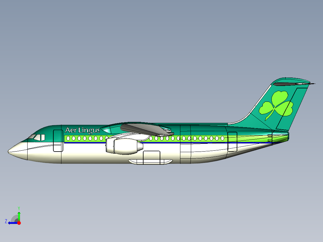喷气式短程运输机右视图