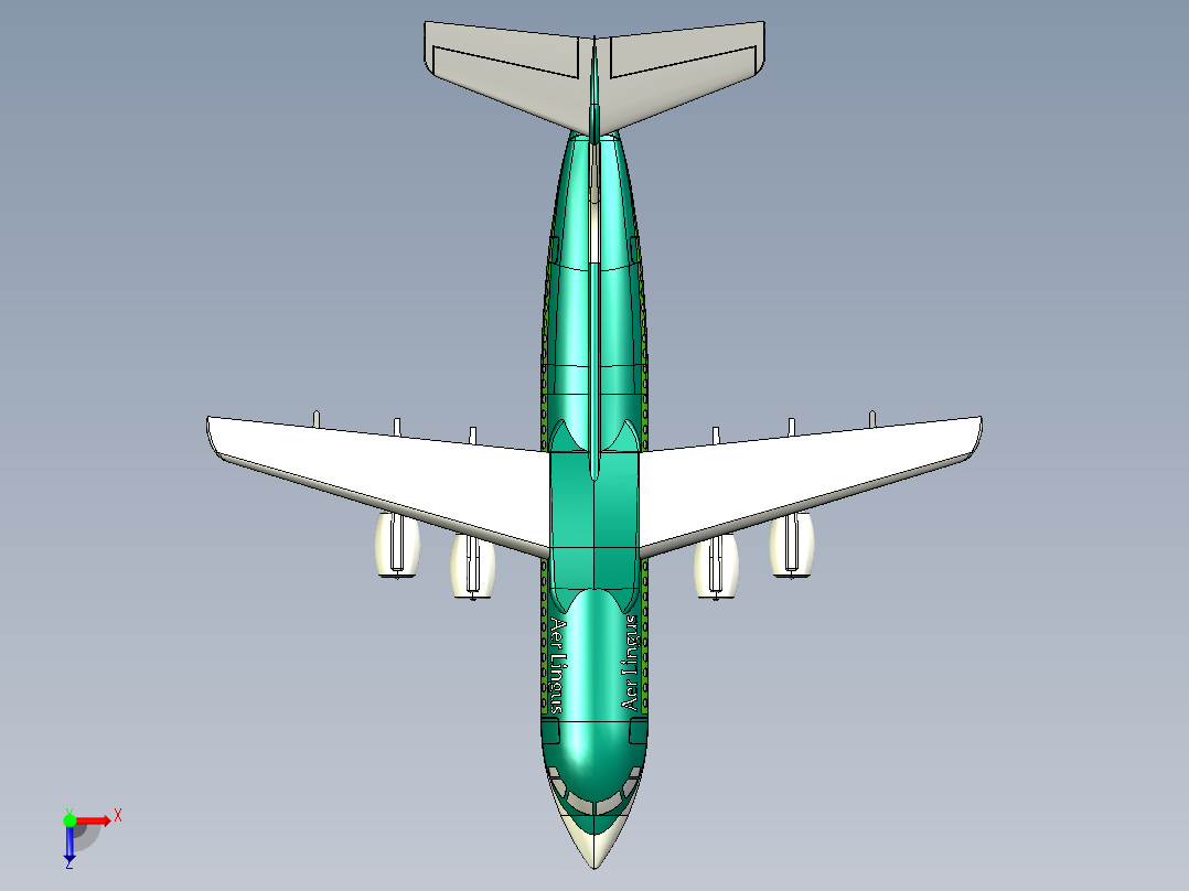 喷气式短程运输机俯视图