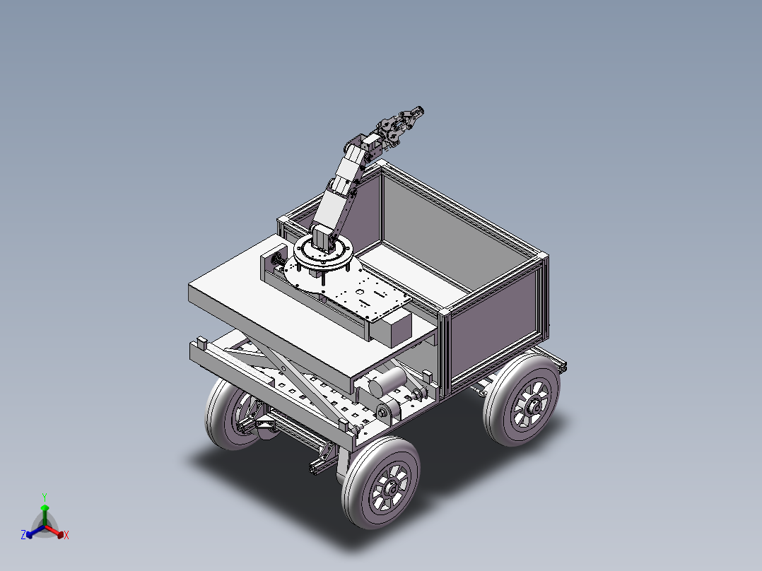 茄子采摘机正等轴测图