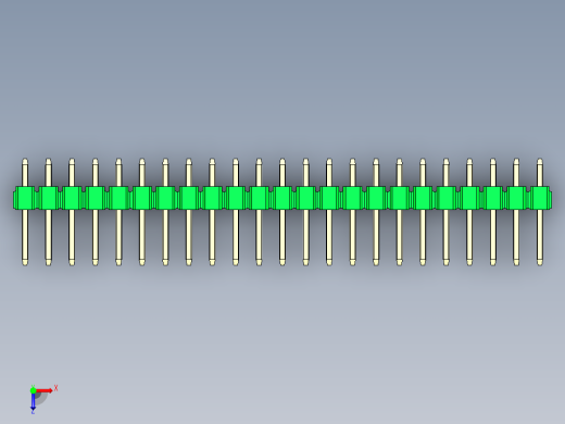 彩色公头100mil（2.54mm）系列-DS1021_green_1x23p_100mil_Type1_rev1.0俯视缩略图
