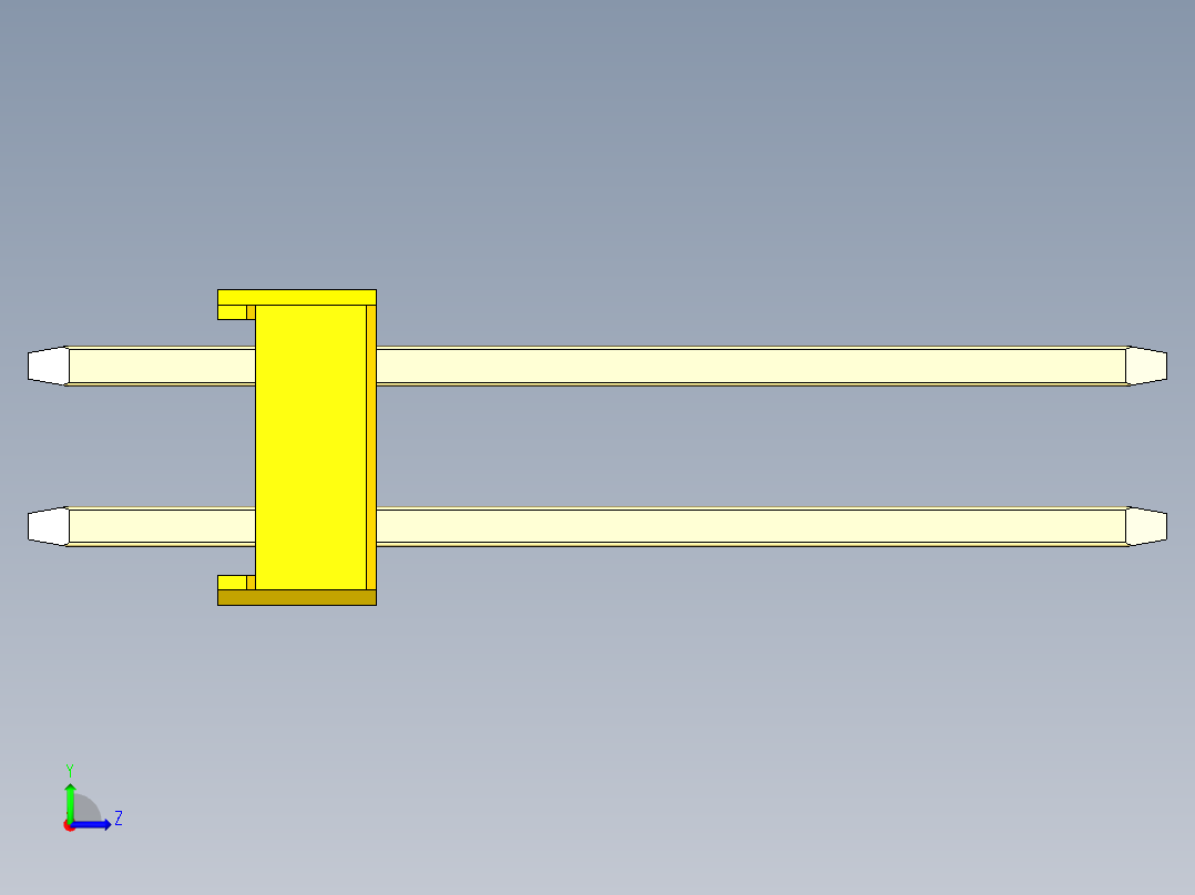 彩色公头100mil（2.54mm）系列-DS1021_yellow_2x11p_100mil_Type5_rev1.0左视图