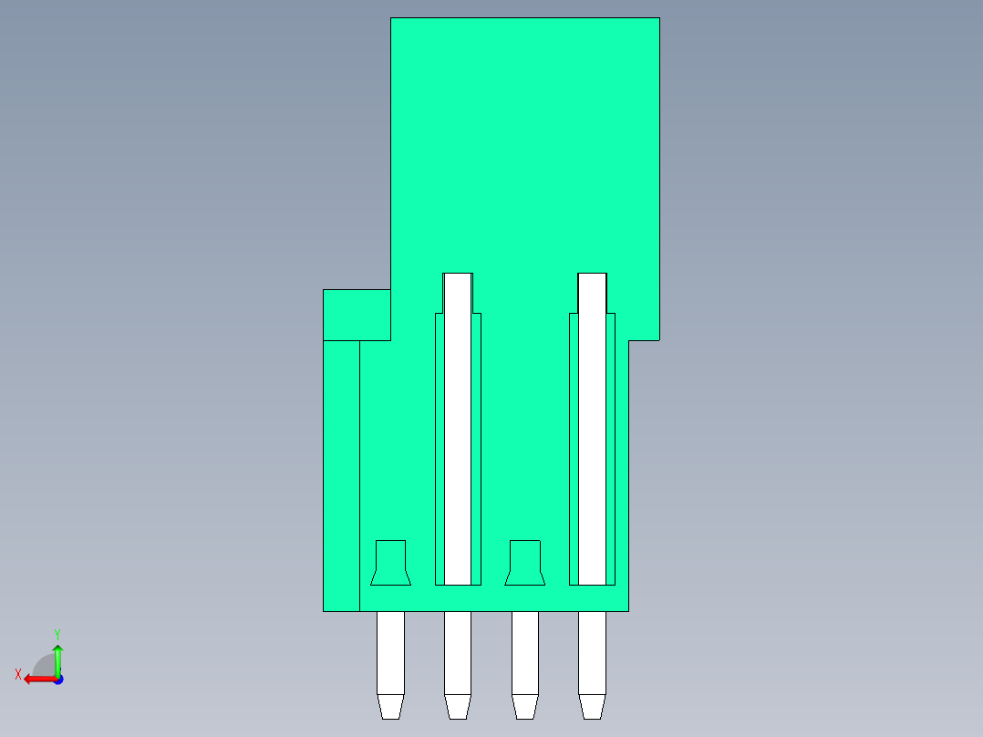 DEGSON 2EDG 系列 5.0mm 可插拔接线端子组-2EDGVT-5.0-04P-14-00AH后视图