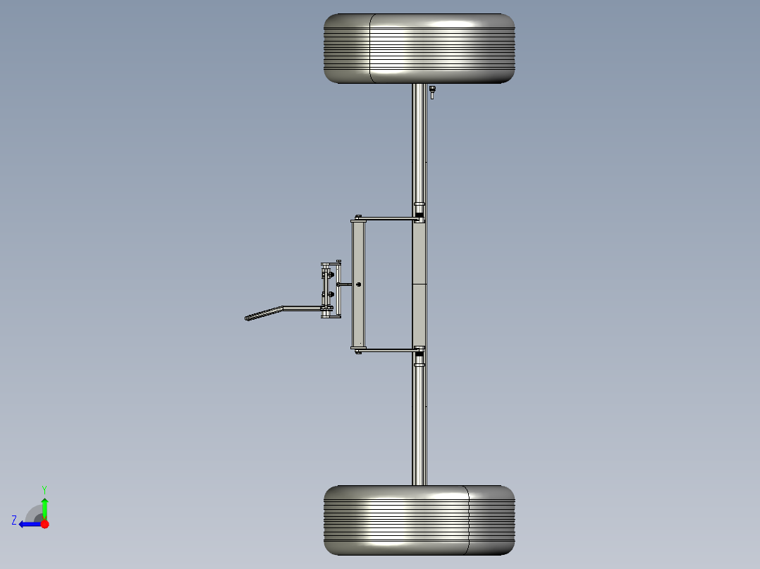 拖车车轴轮胎右视图