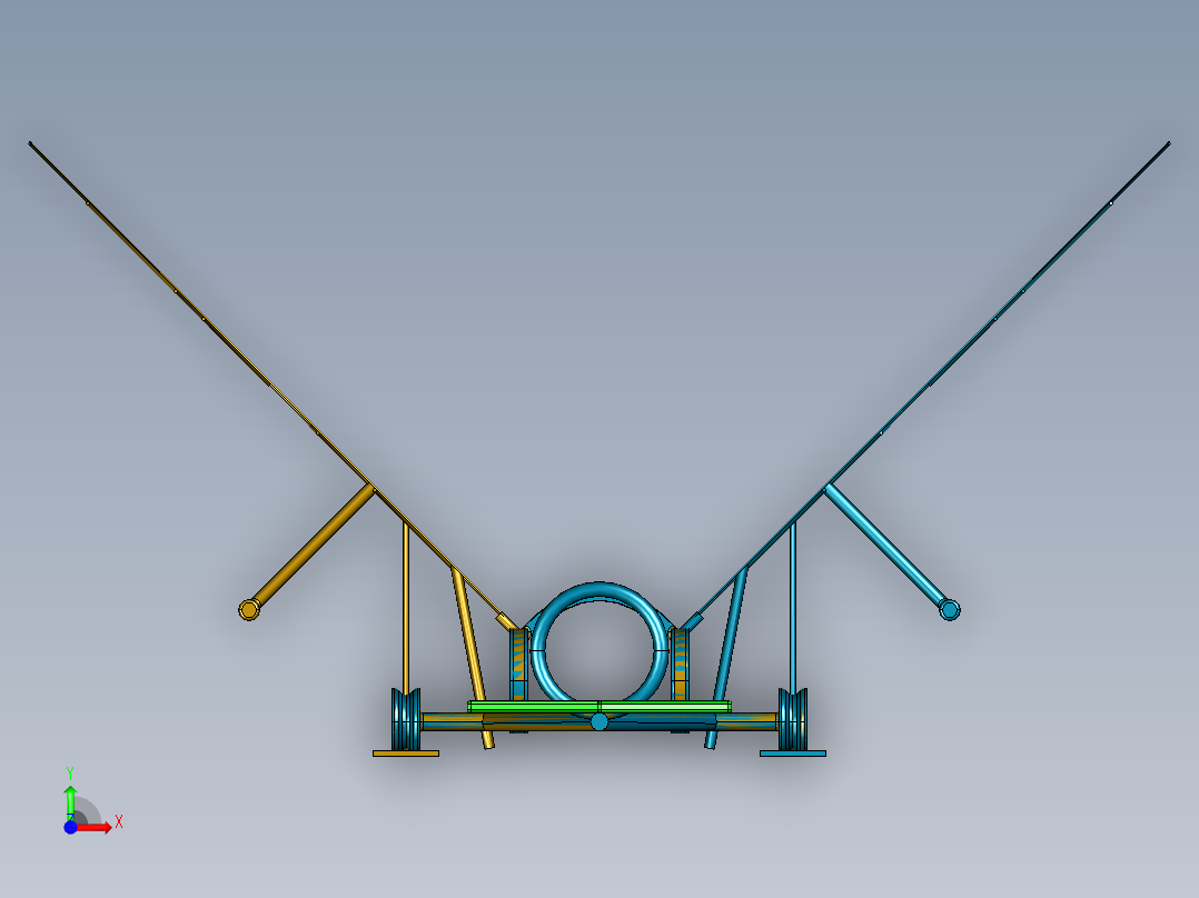 无动力翼装单人飞行器前视图