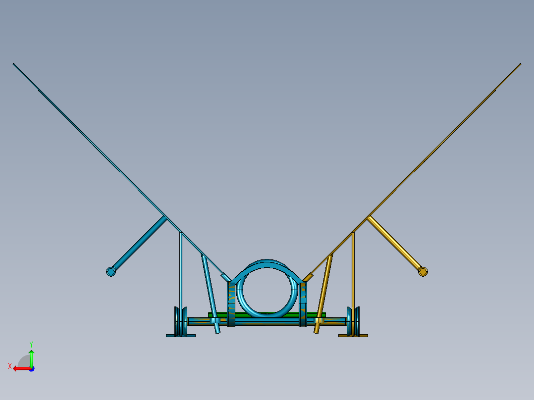 无动力翼装单人飞行器后视图