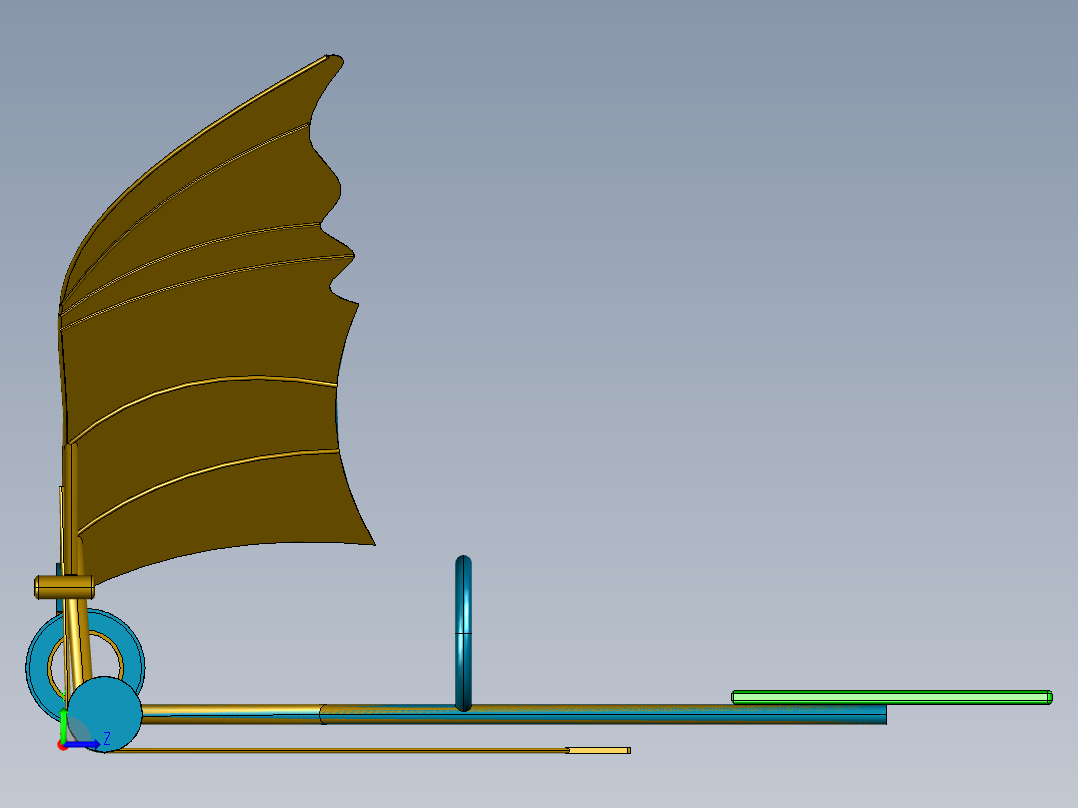 无动力翼装单人飞行器左视图