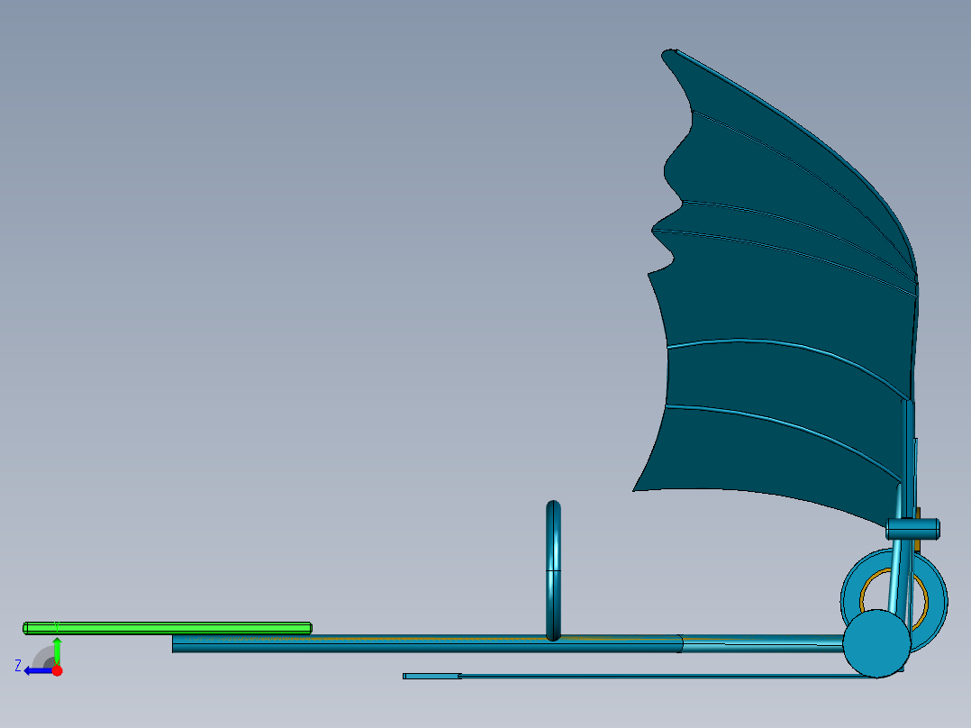 无动力翼装单人飞行器右视图