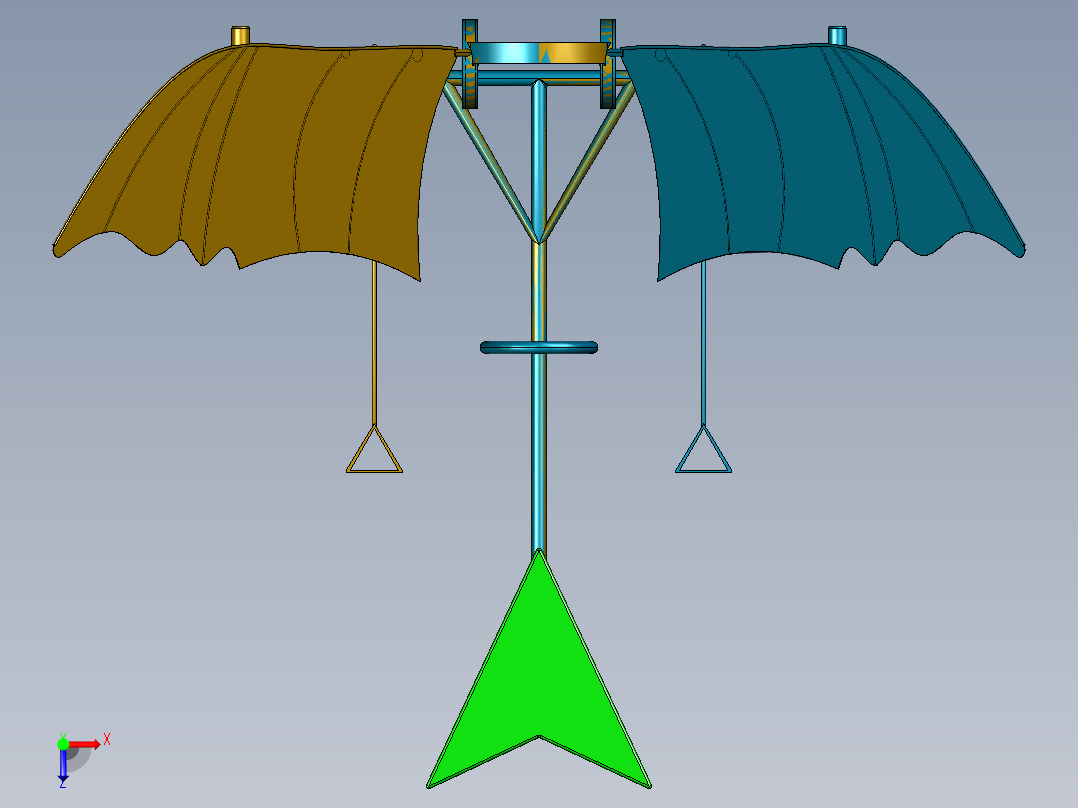 无动力翼装单人飞行器俯视图