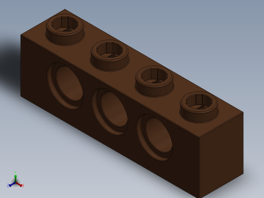 乐高机械组积木（横梁）-4267994 - 3701 Reddish Brown Technic Brick 1 x 4 with Holes