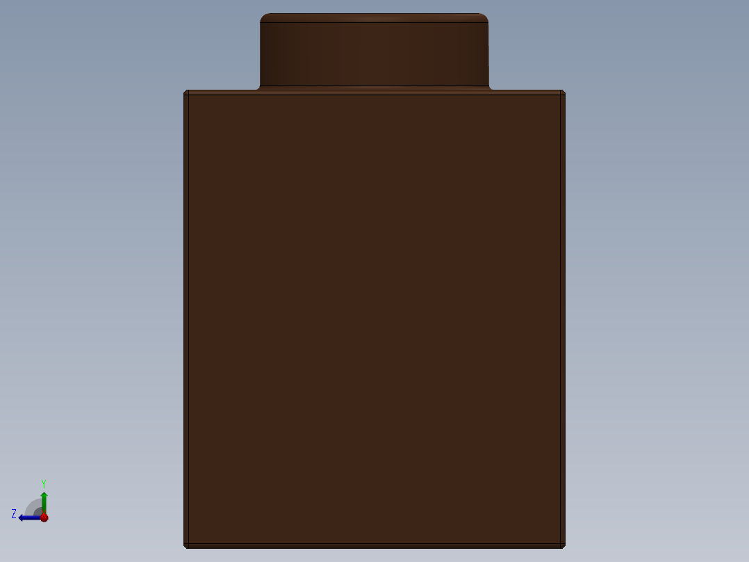 乐高机械组积木（横梁）-4267994 - 3701 Reddish Brown Technic Brick 1 x 4 with Holes右视图