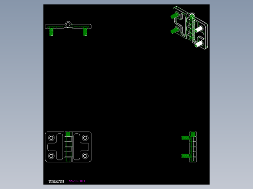 鋅合金蝶型鉸鏈(B)5570-2D多系列多零件图纸模型