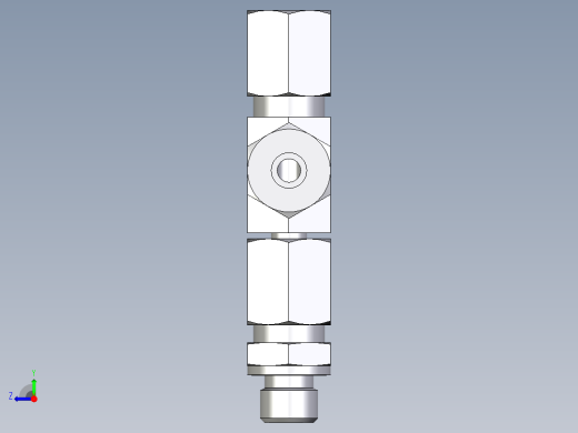 卡套式工业通用硬管接头EO_Assembled_adjustable_standpipe_run_tee_EVL06LR71右视缩略图