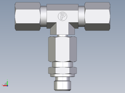 卡套式工业通用硬管接头EO_Assembled_adjustable_standpipe_branch_tee_EVT06LR71后视缩略图