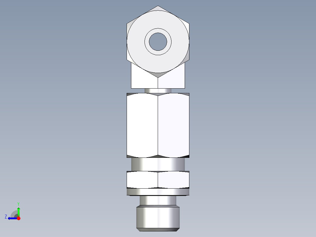 卡套式工业通用硬管接头EO_Assembled_adjustable_standpipe_branch_tee_EVT06LR71右视图