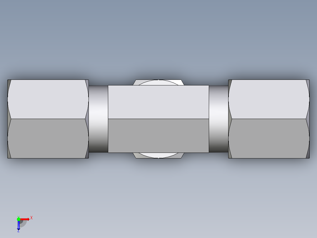 卡套式工业通用硬管接头EO_Assembled_adjustable_standpipe_branch_tee_EVT06LR71俯视图