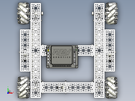 goBILDA Strafer麦克纳姆轮小车底盘模型前视缩略图
